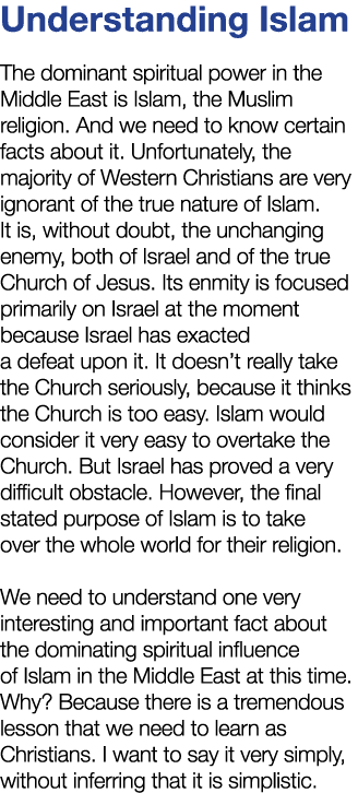 Understanding Islam The dominant spiritual power in the Middle East is Islam, the Muslim religion. And we need to kno...