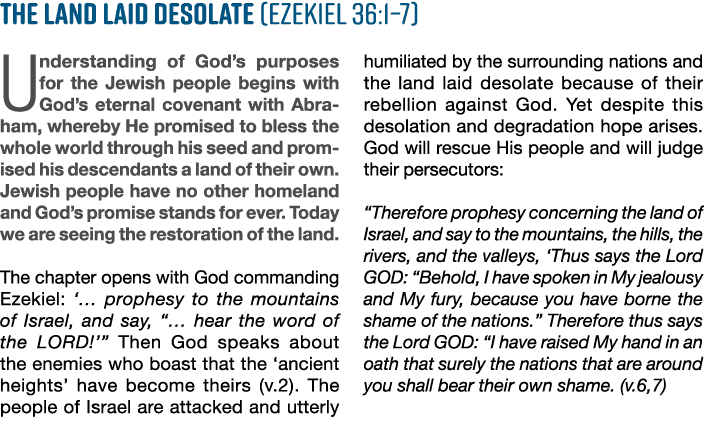 The land laid desolate (Ezekiel 36:1 7) Understanding of God s purposes for the Jewish people begins with God s etern   