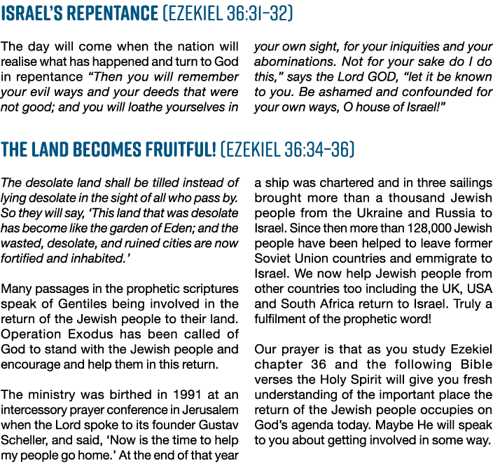 Israel s Repentance (Ezekiel 36:31 32) The day will come when the nation will realise what has happened and turn to G   