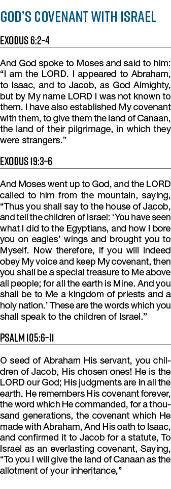 God s covenant with Israel Exodus 6:2 4 And God spoke to Moses and said to him:  I am the LORD  I appeared to Abraham   