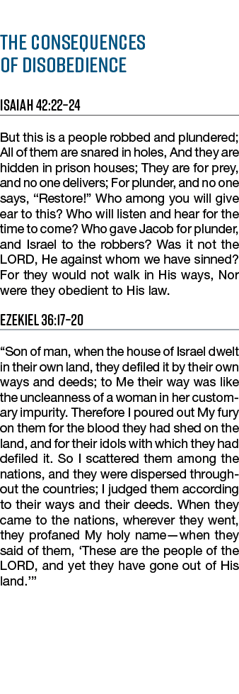 The consequences of disobedience Isaiah 42:22 24 But this is a people robbed and plundered; All of them are snared in   