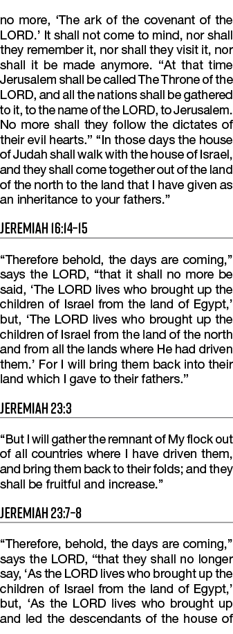 no more,  The ark of the covenant of the LORD   It shall not come to mind, nor shall they remember it, nor shall they   