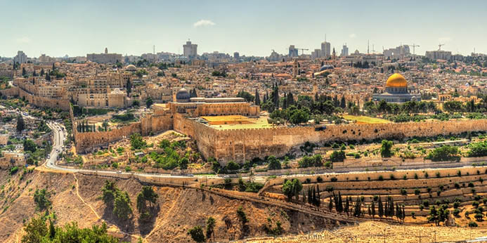View of the Temple Mount in Jerusalem - Israel