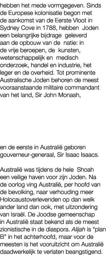 hebben het mede vormgegeven. Sinds de Europese kolonisatie begon met de aankomst van de Eerste Vloot in Sydney Cove i...