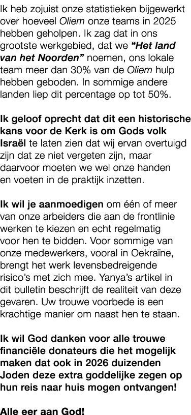 Ik heb zojuist onze statistieken bijgewerkt over hoeveel Oliem onze teams in 2025 hebben geholpen. Ik zag dat in ons ...