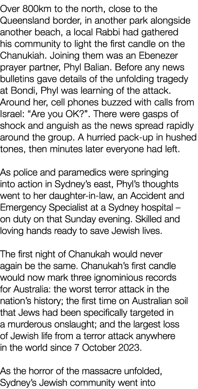 Over 800km to the north, close to the Queensland border, in another park alongside another beach, a local Rabbi had g...