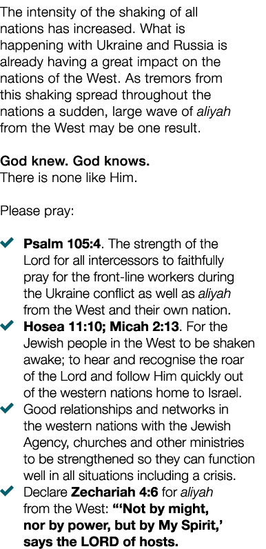 The intensity of the shaking of all nations has increased  What is happening with Ukraine and Russia is already havin   