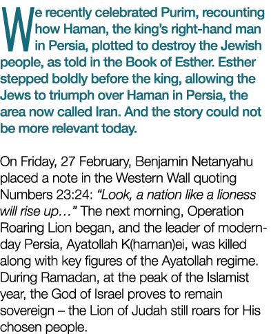 We recently celebrated Purim, recounting how Haman, the king’s right‑hand man in Persia, plotted to destroy the Jewis...
