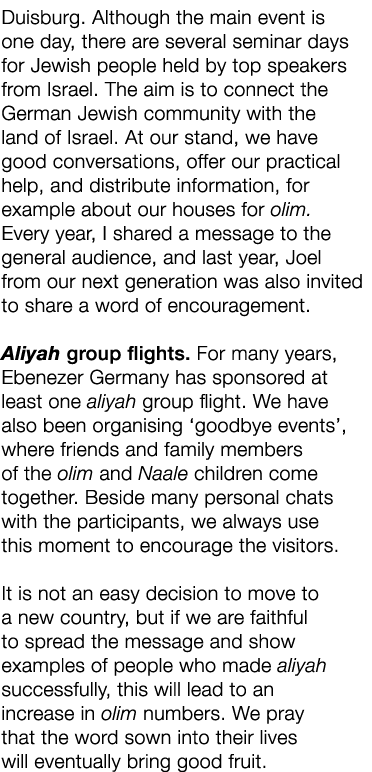 Duisburg. Although the main event is one day, there are several seminar days for Jewish people held by top speakers f...