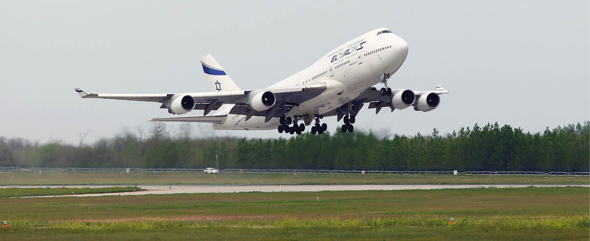 BUDAPEST, HUNGARY - APRIL 30: El Al Israel Arirlines Boeing 747 taking off from Budapest Liszt Ferenc Airport, April 30th 2013  El Al is the flag carrier airline of Israel since 1948 