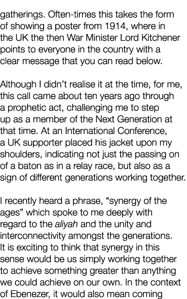 gatherings. Often times this takes the form of showing a poster from 1914, where in the UK the then War Minister Lord...