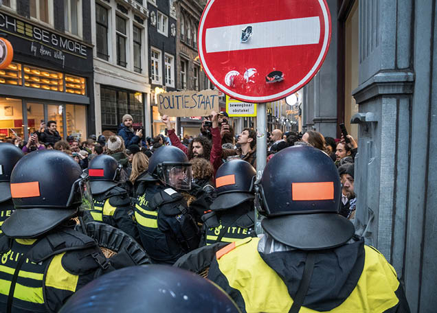 Amsterdam.The Netherlands.10th of november 2024.Illegal pro palestine protest was ended by police at Dam square.Over a hundred protesters were arrested.