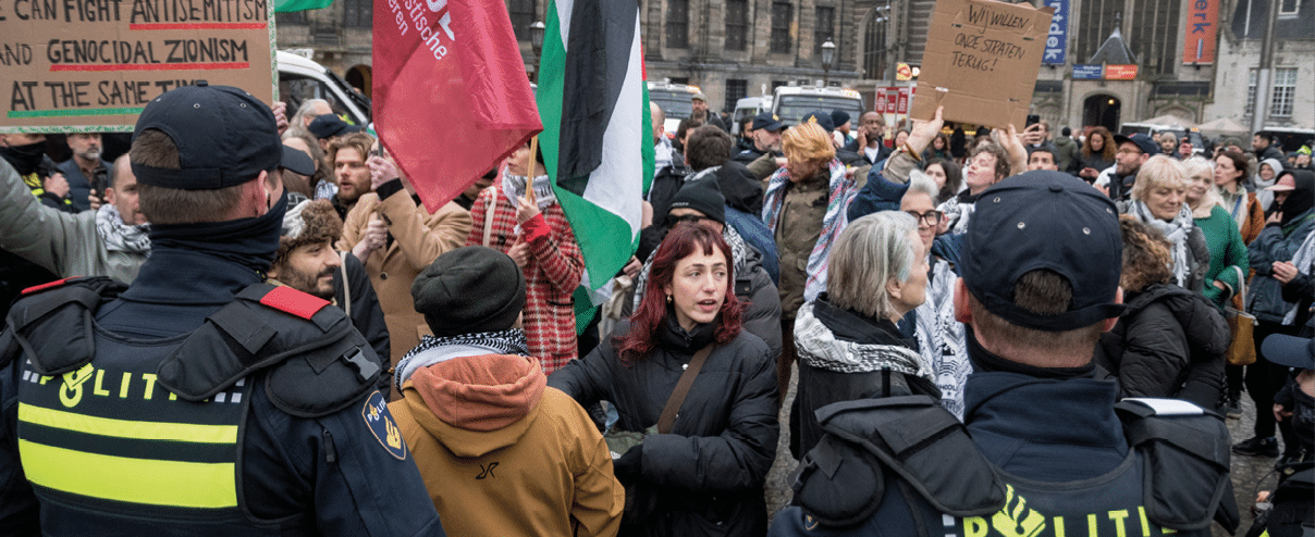 Amsterdam.The Netherlands.10th of november 2024.Illegal pro palestine protest was ended by police at Dam square.Over a hundred protesters were arrested.