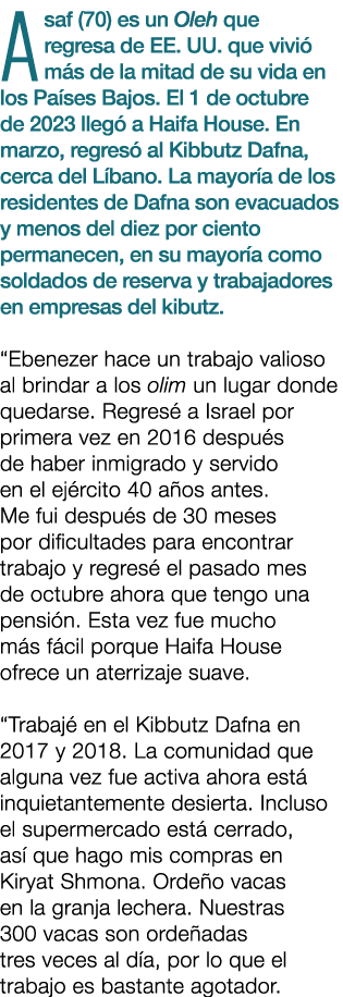 Asaf (70) es un Oleh que regresa de EE. UU. que vivi m s de la mitad de su vida en los Pa ses Bajos. El 1 de octubre...