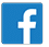 A blue and white Facebook logo. Description generated by AI
