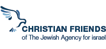 A logo for Christian Friends of the Jewish Agency for Israel. Description generated by AI
