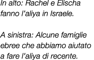 In alto: Rachel e Elischa fanno l’aliya in Israele. A sinistra: Alcune famiglie ebree che abbiamo aiutato a fare l’al...