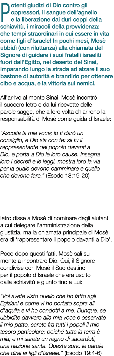 Potenti giudizi di Dio contro gli oppressori, il sangue dell’agnello e la liberazione dai duri ceppi della schiavit ,...