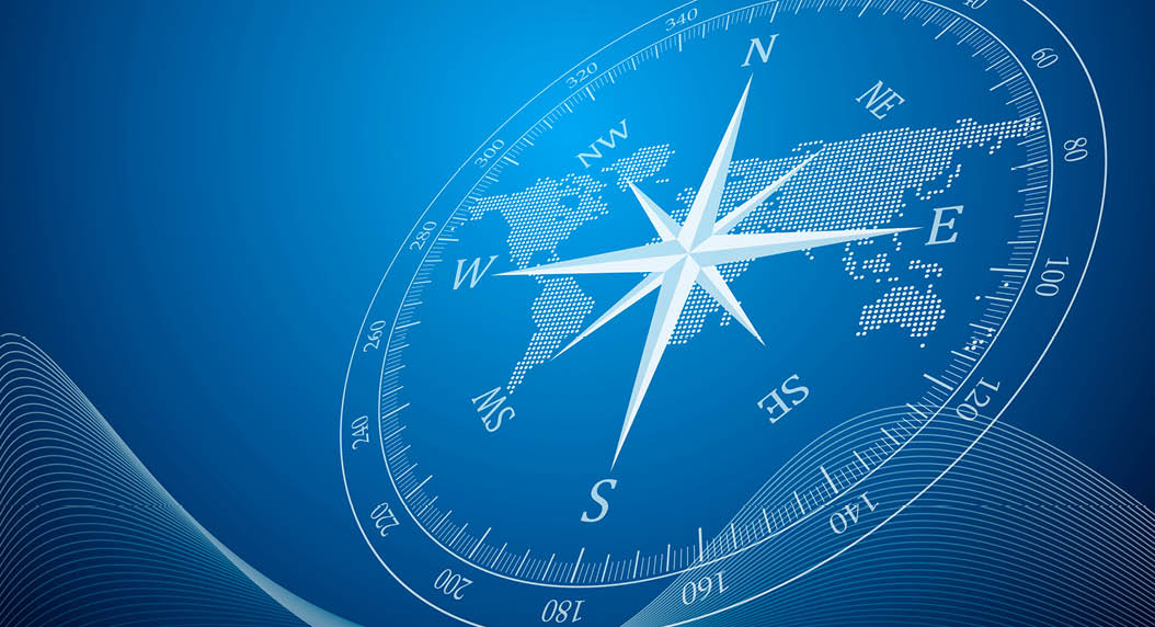 Black compass vector illustration.