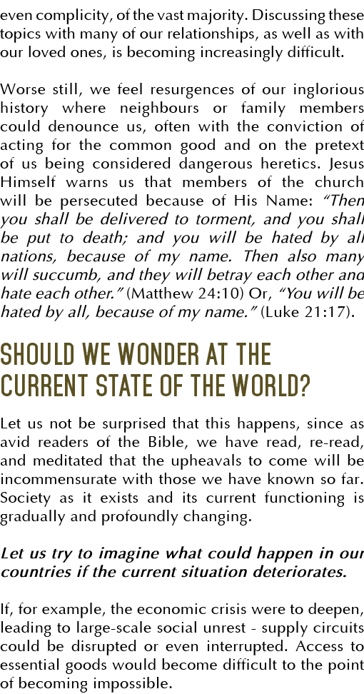 even complicity, of the vast majority  Discussing these topics with many of our relationships, as well as with our lo   