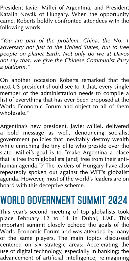 President Javier Millei of Argentina, and President Katalin Nov k of Hungary. When the opportunity came, Roberts bold...