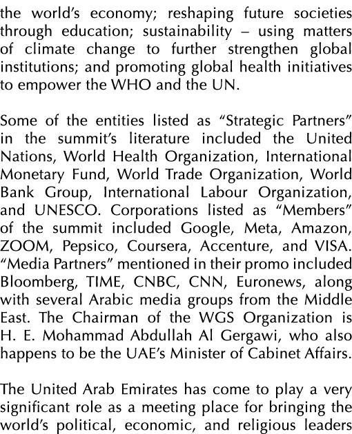 the world’s economy; reshaping future societies through education; sustainability – using matters of climate change t...