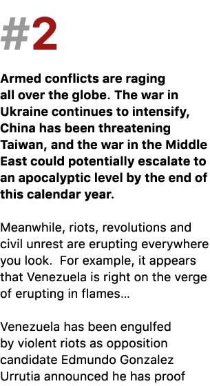 #2 Armed conflicts are raging all over the globe. The war in Ukraine continues to intensify, China has been threateni...