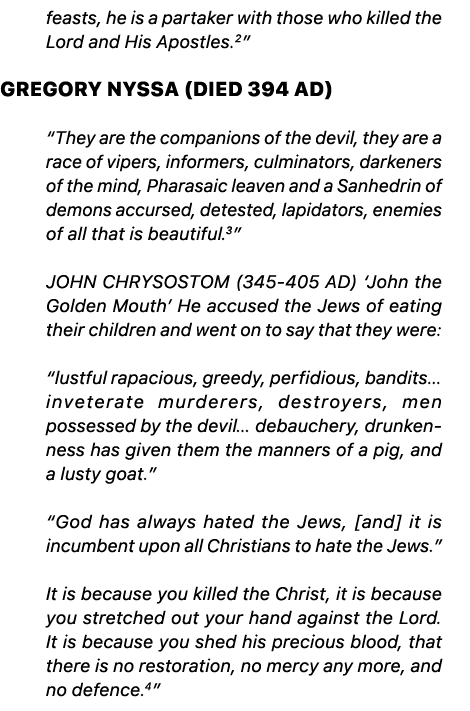 feasts, he is a partaker with those who killed the Lord and His Apostles.2” GREGORY NYSSA (DIED 394 AD) “They are the...