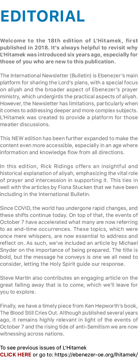 EDITORIAL Welcome to the 18th edition of L'Hitamek, first published in 2018. It's always helpful to revisit why L'Hit...