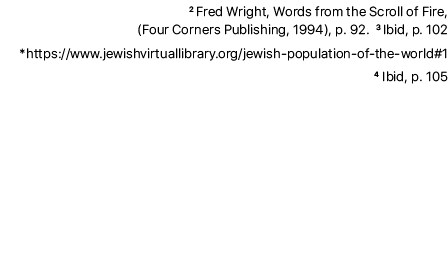 2 Fred Wright, Words from the Scroll of Fire, (Four Corners Publishing, 1994), p. 92. 3 Ibid, p. 102 *https://www.jew...