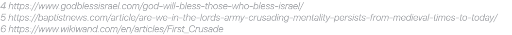 4 https://www.godblessisrael.com/god will bless those who bless israel/ 5 https://baptistnews.com/article/are we in t...