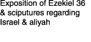 Exposition of Ezekiel 36 & sciputures regarding Israel & aliyah