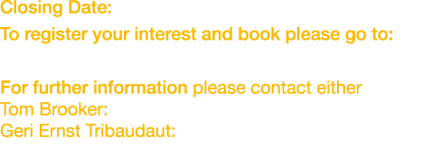 Closing Date: Deposit of  200 due by 31 Dec 2018 To register your interest and book please go to: https:  operation-e   