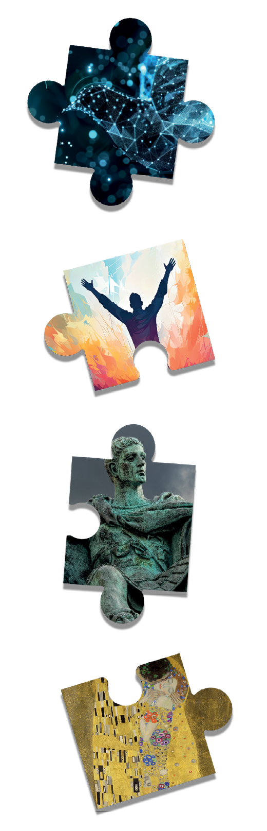 A puzzle with a piece missing, showing a nude figure. AI generated content