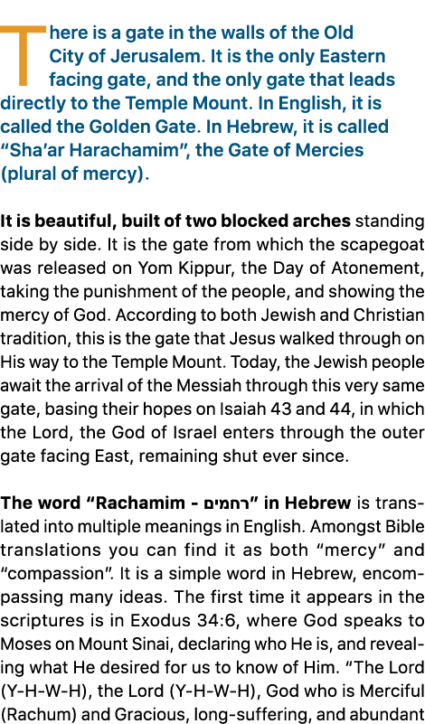 There is a gate in the walls of the Old City of Jerusalem. It is the only Eastern facing gate, and the only gate that...