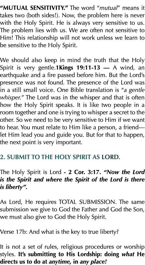 MUTUAL SENSITIVITY   The word  mutual  means it takes two (both sides )  Now, the problem here is never with the Hol   