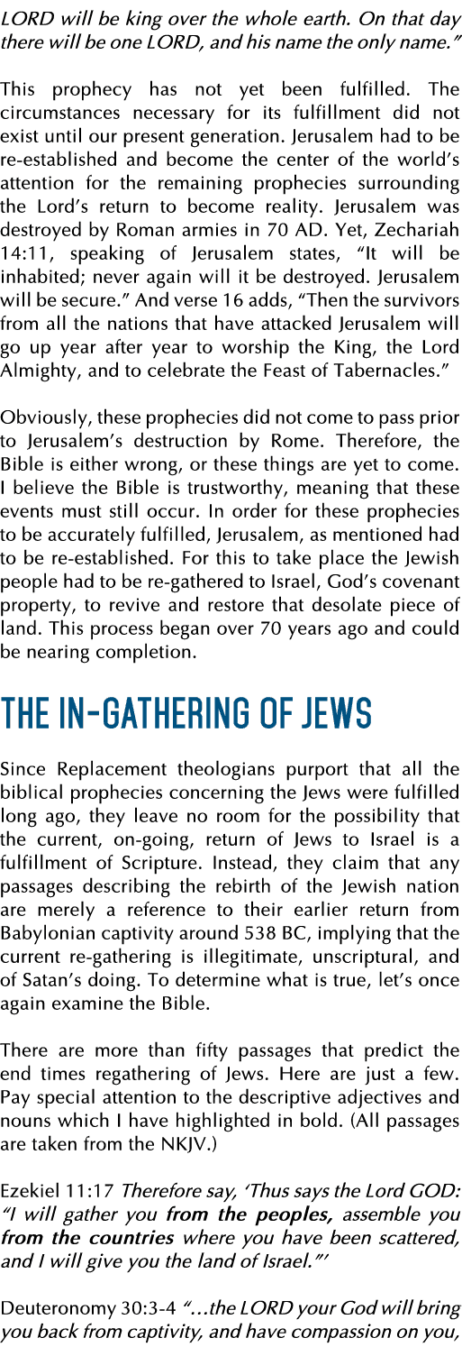 LORD will be king over the whole earth  On that day there will be one LORD, and his name the only name   This prophec   