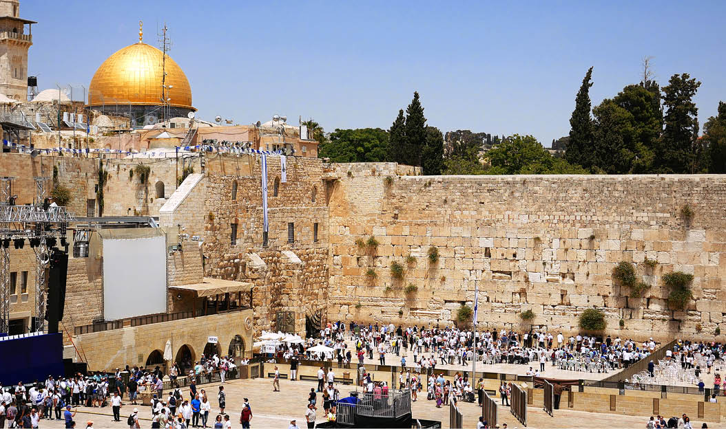 Western Wall or Wailing Wall or Kotel in Jerusalem timelapse  Plenty of people come to pray to the Jerusalem western wall  The Wall is the most sacred place for all jews on the planet 