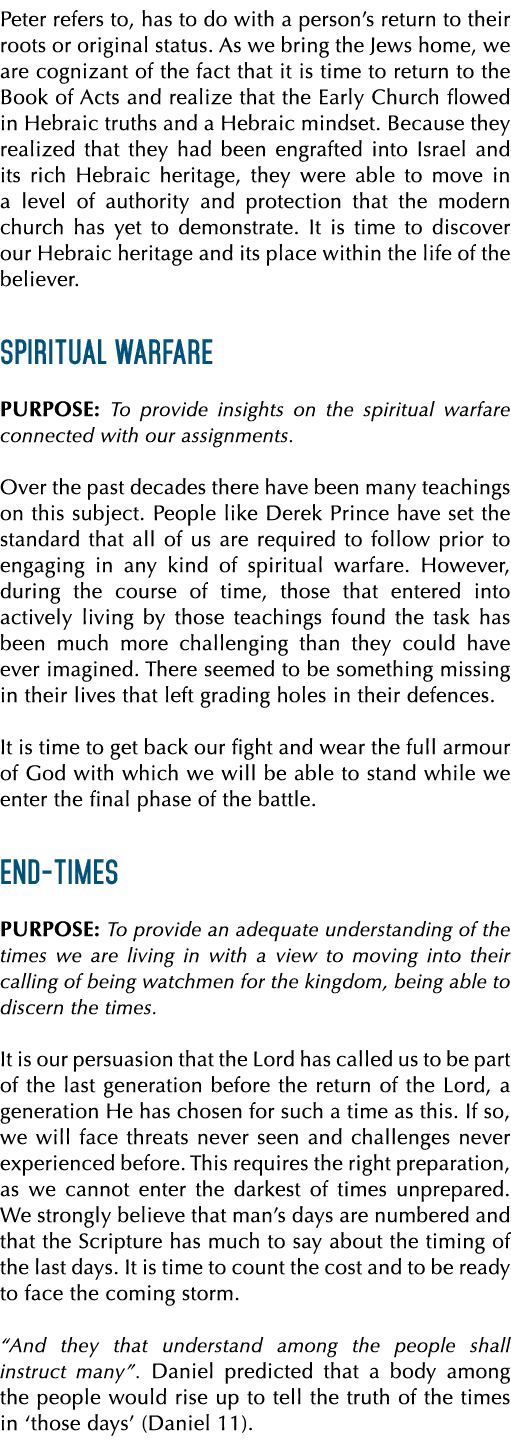 Peter refers to, has to do with a person’s return to their roots or original status. As we bring the Jews home, we ar...