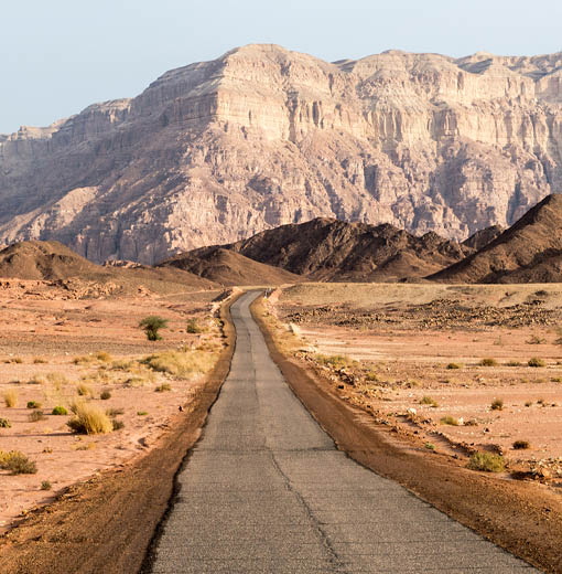 road in timan national park in south israel near eilat