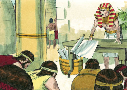  Joseph, son of Jacob, had eleven brothers  The brothers resented him for being Jacobaas favorite  Jacob had given Joseph a coat of many colors  That angered the brothers  Joseph had two dreams  In each he was lifted high above the brothers  That made them angry  They sold him into slavery and told their father he was dead  Joseph ended up in the house of Potiphar  He was successful and honored in that house until Potipharaas wife tried to persuade him to have an inappropriate relationship  He refused and she falsely accused him  Joseph landed in jail  He was there until Pharaoh had a dream and needed someone to interpret it  He called for Joseph  Joseph told him famine was coming to Egypt and what needed to be done to prepare  Again Joseph gained success and prominence in Egypt  His brothers came to buy grain  Joseph told them to return and bring back the youngest brother  He demanded one brother stay behind  He tested his brothers by hiding money in their grain bags  They returned the money  They did as instructed, brought back Benjamin  Again Joseph tested his brothers by hiding a goblet in Benjaminaas bag  When found, he insisted Benjamin stay behind  The brothers begged for mercy for their fatheraas sake  Joseph knew they had changed  He revealed his identity and was reunited with his brothers and father, Jacob  The Bible Art Library is a collection of commissioned biblical paintings  During the late 1970s and early 1980s, under a work-for-hire contract, artist Jim Padgett created illustrations for 208 Bible stories encompassing the entire Bible from Genesis through Revelation  There are over 2200 high-quality, colorful, and authentic illustrations  The illustrations are high quality, biblically and culturally accurate, supporting the reality of the stories and bringing them to life  They can be used to enhance communication of Bible stories in printed, video, digital, and or audio forms  