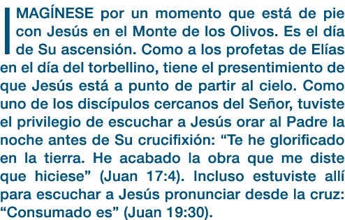 IMAGÍNESE por un momento que está de pie con Jesús en el Monte de los Olivos  Es el día de Su ascensión  Como a los p   