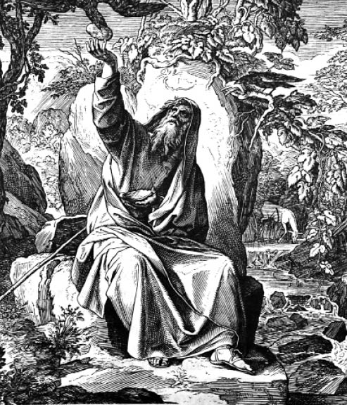 Elijah Fed by Ravens 1) Sacred-biblical history of the old and New Testament  two Hundred and forty images Ed  3  St  Petersburg, 2) 1873  3) Russia 4) Julius Schnorr von Carolsfeld