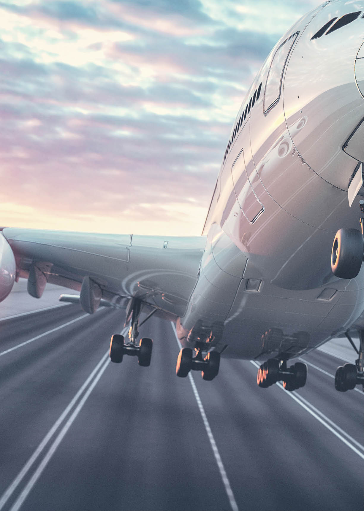 Airplane taking off from the airport.3d render and illustration.