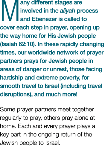 Many different stages are involved in the aliyah process and Ebenezer is called to cover each step in prayer, opening...
