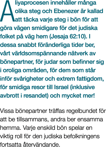 Aliyaprocesen inneh ller m nga olika steg och Ebenezer r kallad att t cka varje steg i b n f r att g ra v gen smidig...