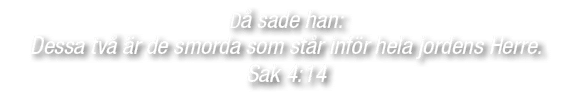 D sade han: Dessa tv   r de smorda som st r inf r hela jordens Herre. Sak 4:14 