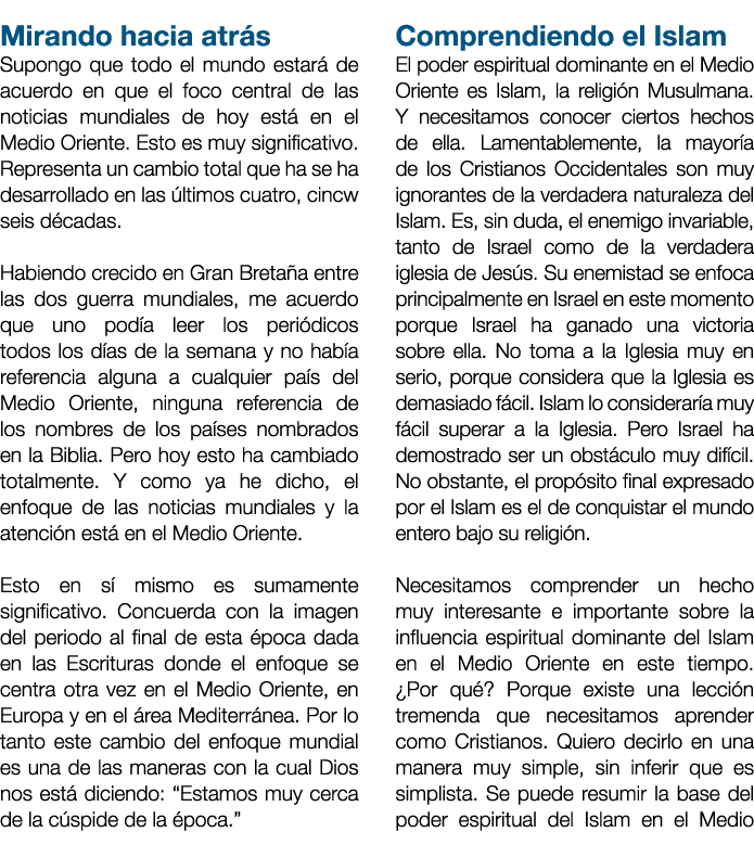 Mirando hacia atr s Supongo que todo el mundo estar de acuerdo en que el foco central de las noticias mundiales de h...